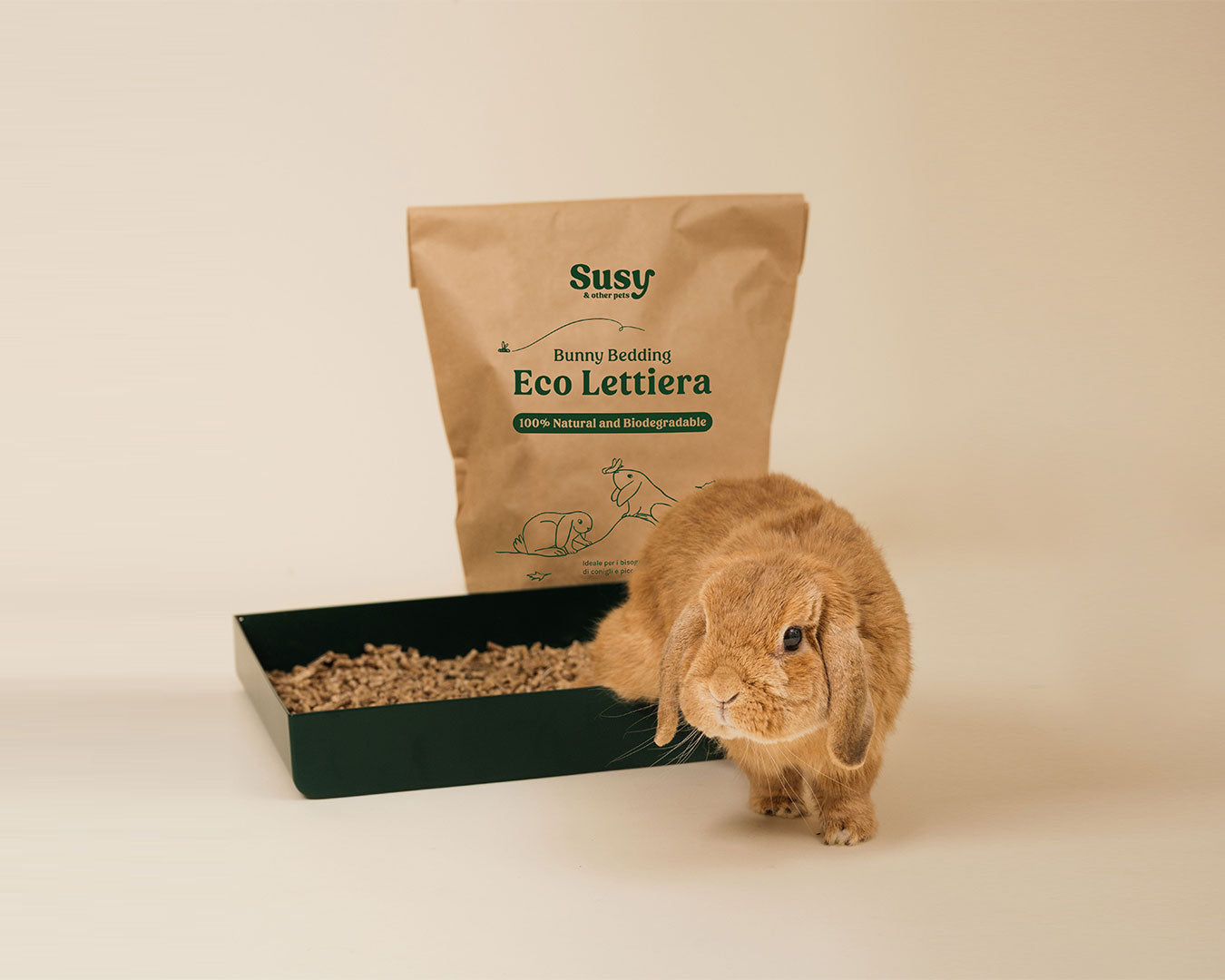 lettiera ecologica e biodegradabile per coniglietti - susy eco lettiera
