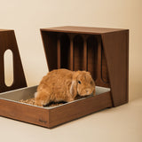 Retta • Squared Hay Feeder in Walnut-Stained Oak