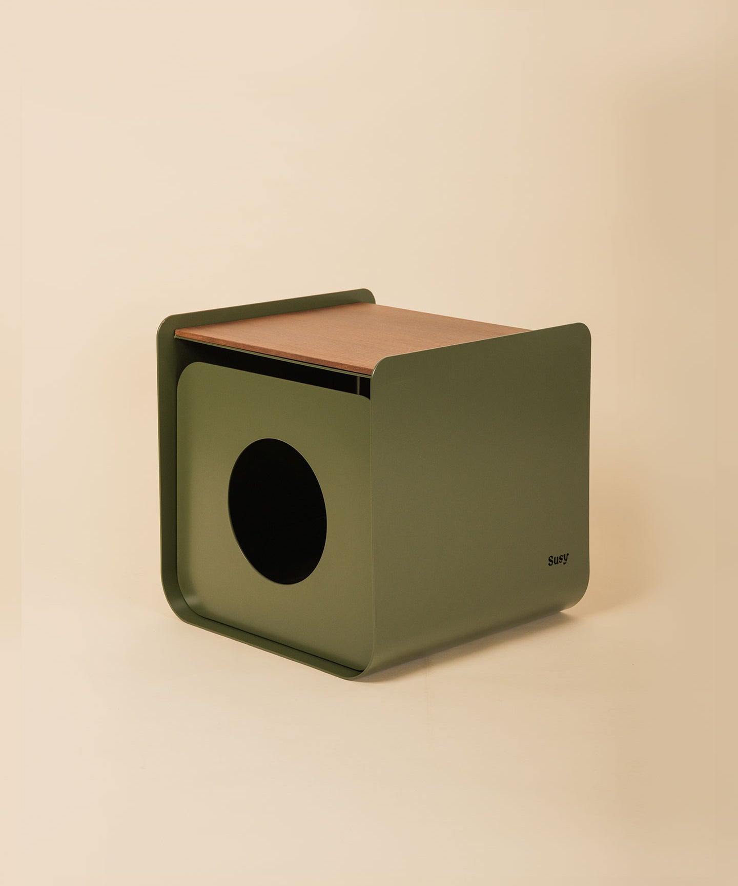 Dimora • Litter Box Side Table in Walnut-Stained Oak