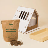 kit completo casa conigli fieniera vaschetta eco lettiera
