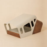 Scocca • Curved Hay Feeder in Walnut-Stained Oak