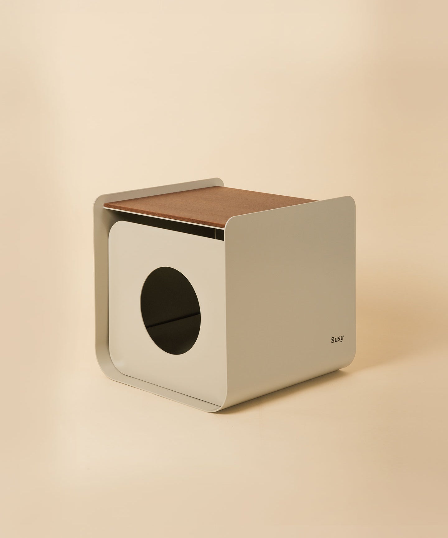 Dimora • Litter Box Side Table in Walnut-Stained Oak